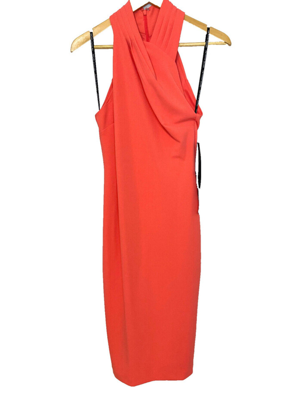 Rachel Roy Sleeveless Slitted Halter Maxi Cocktail Dress -Pink Orange- Size Smal